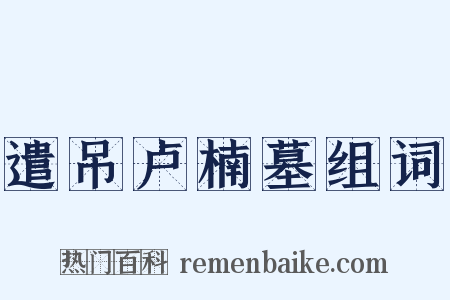 遣吊卢楠墓组词是什么意思的图片